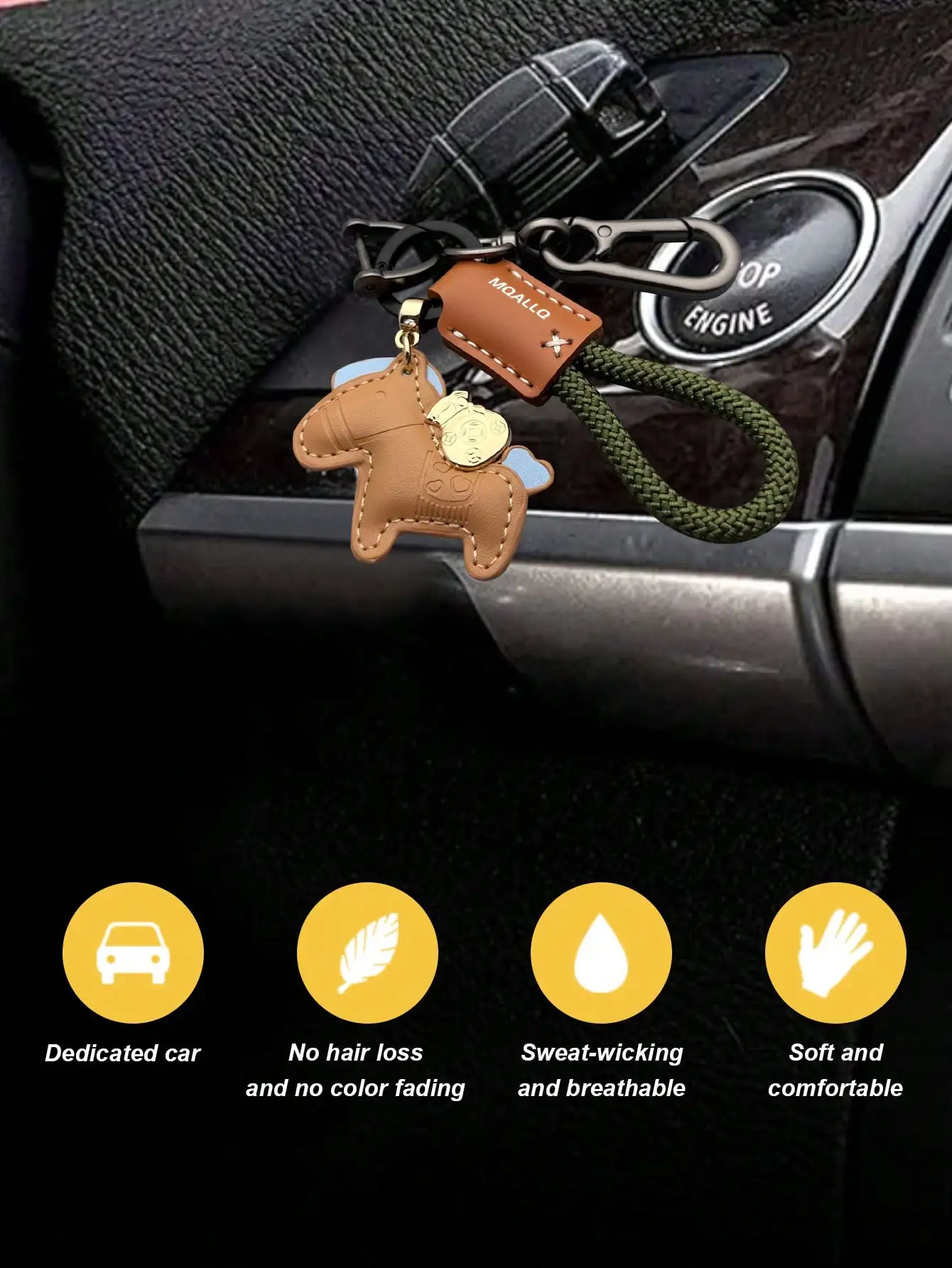 سلسلة مفاتيح جلدية لطيفة على شكل حصان، مناسبة لأعياد الميلاد وعيد الحب والعديد من المناسبات الأخرى.