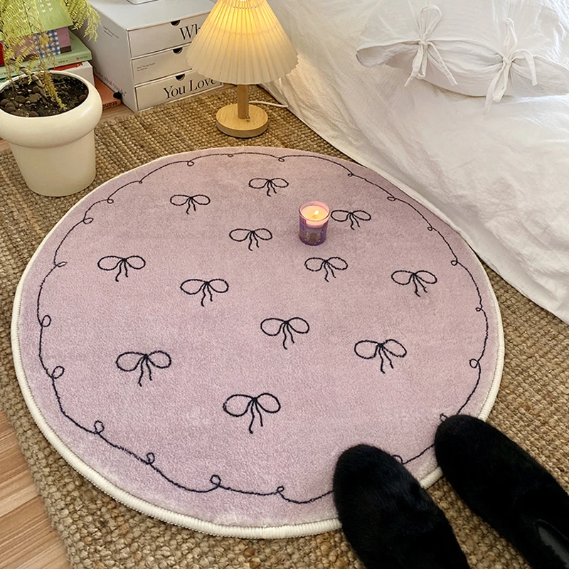 

Children's Room Round Carpet Cloakroom Dressing Table Soft Plush Foot Mat Cartoon Cute Rug Modern Home Decoration Floor Mats 양탄자