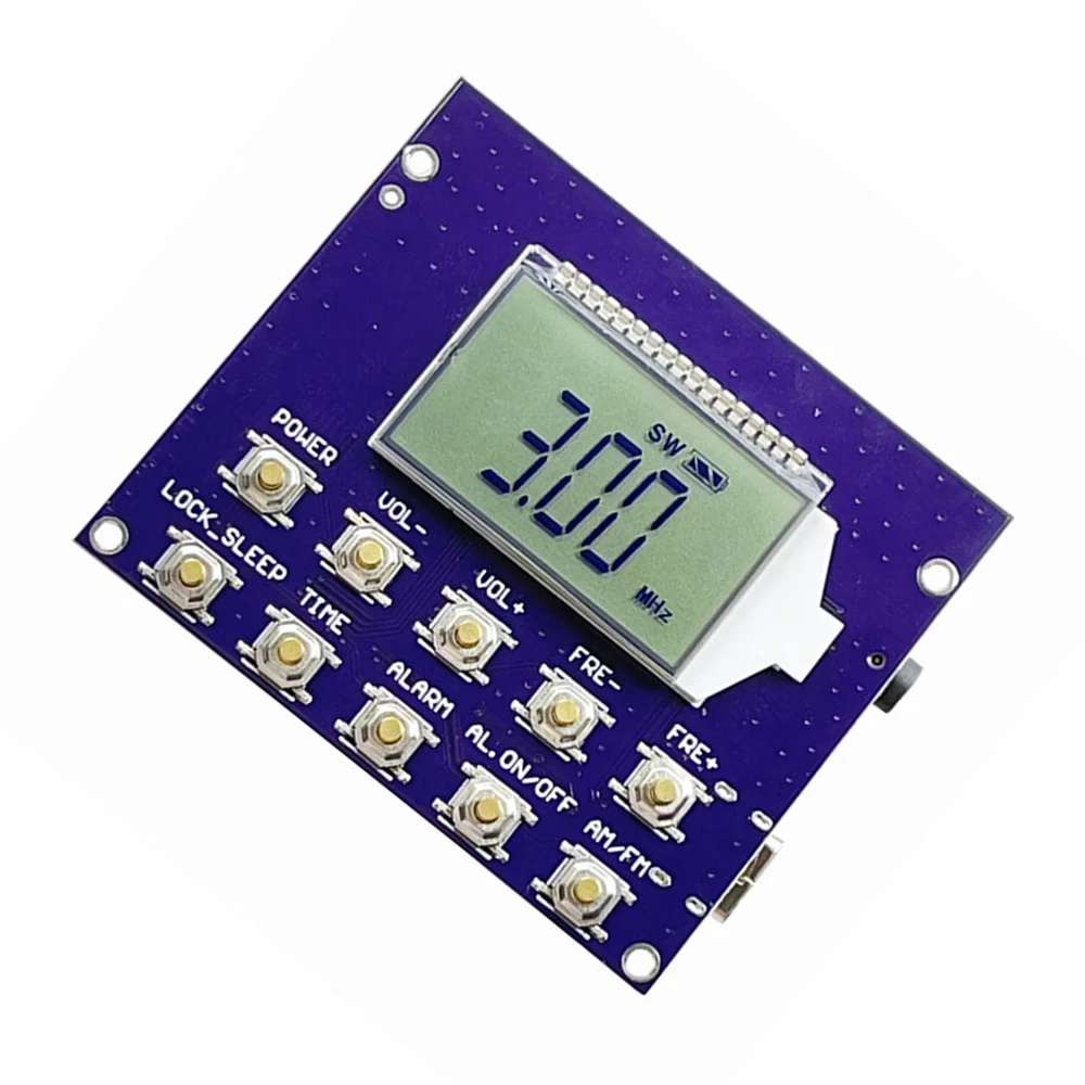 FM MW SW Wireless Radio Receiver Module 87-108MHz Station Auto Storage 4.75-21.85MHz Digital Clock DC 3.7V LED Display Radio