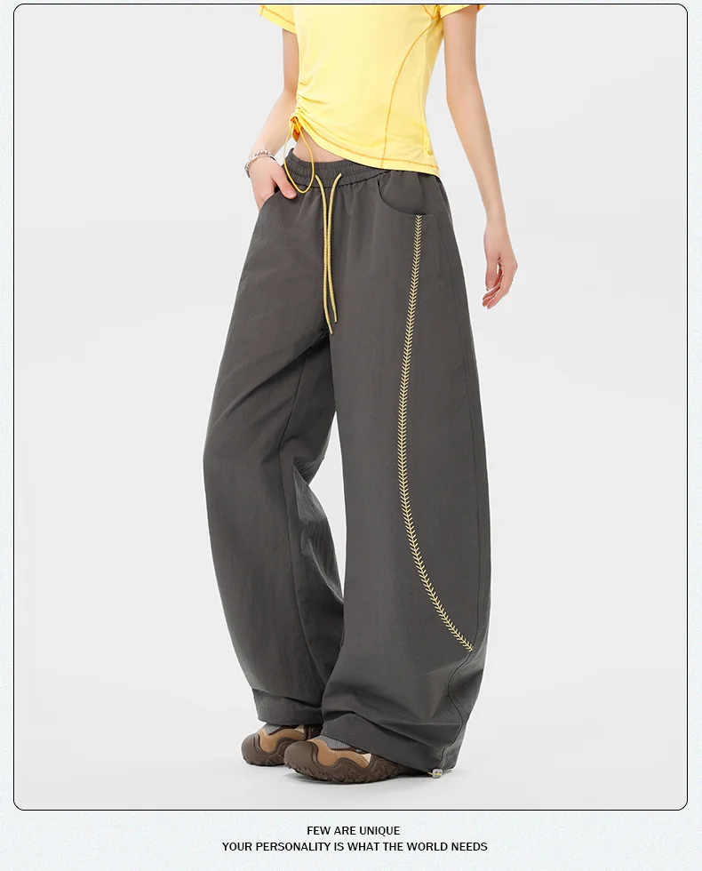 New Spring Autumn Windproof Water-Repellent Wide-Leg Slim Scimitar Pants For Men Women Quick-Drying Workwear Hiking Pants
