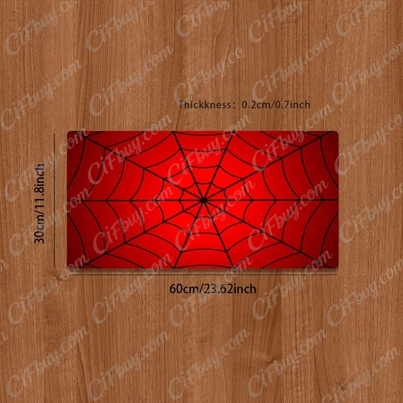 CIFbuy Mouse Pad Large Red Base Black Spider Web Print Smooth Cursor Precise Tracking Non-Slip Durable Gaming Office Home Desk M