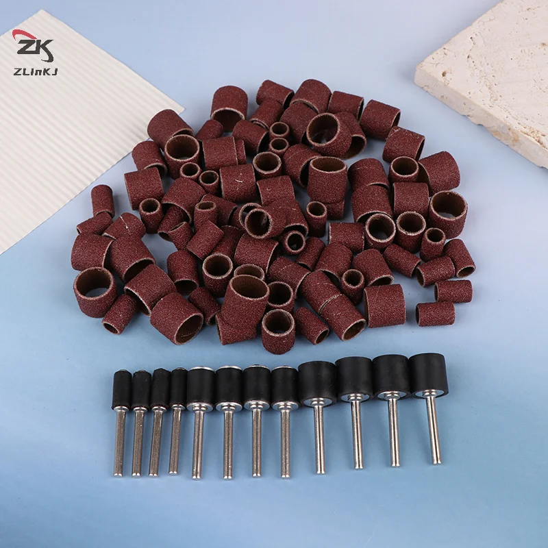 

102/132pcs Sanding Drum Set 1/4 3/8 1/2 Inch Sanding Bands With Sanding Mandrels For Nail Accessories