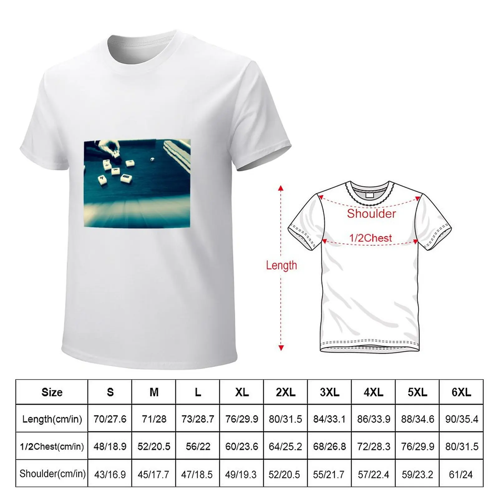 Mahjong in Blue T-Shirt customs design your own summer tops vintage t shirts for men graphic