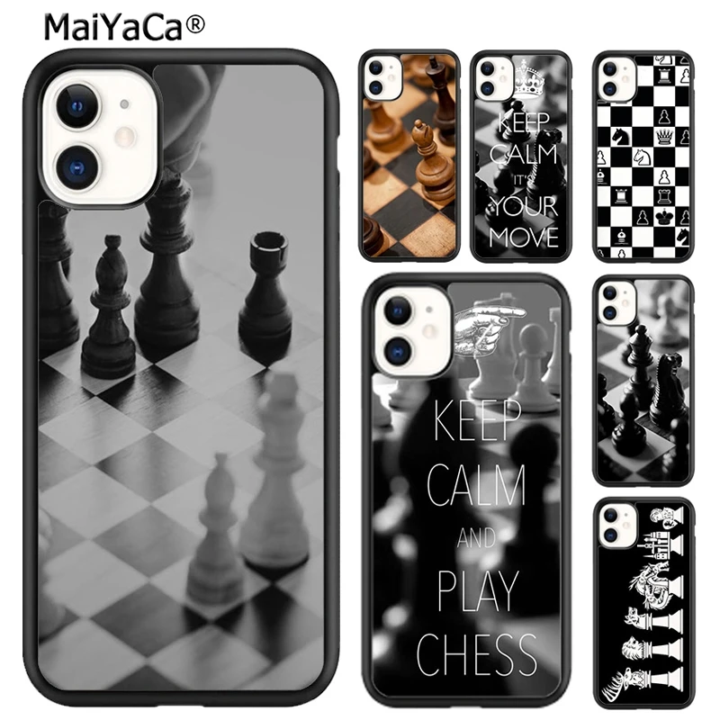 MaiYaCa Chess Board Pieces Phone Case For iPhone 16 15 14 plus XR XS 11 12 13 pro max Shell Cover coque