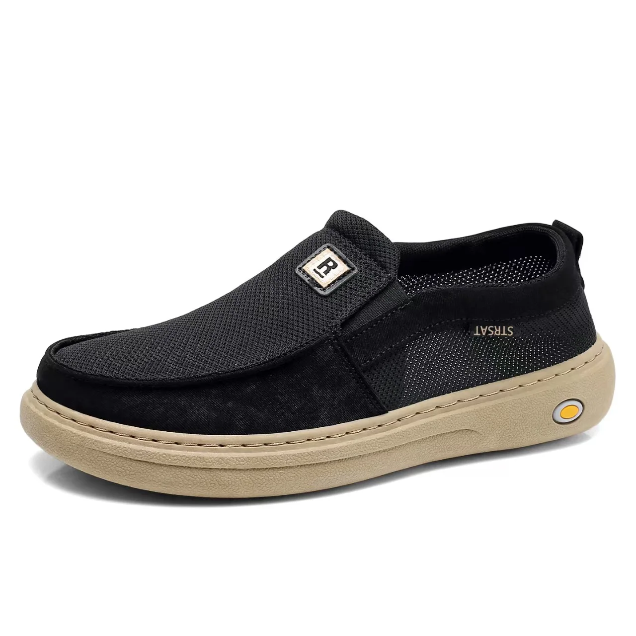 Men's New Summer Style Round-Toe Mesh Men's Shoes, Fashionable and Versatile Dad Shoes, Comfortable, Non-Slip, Wear-Resistant, Slip-On Slip-On Shoes