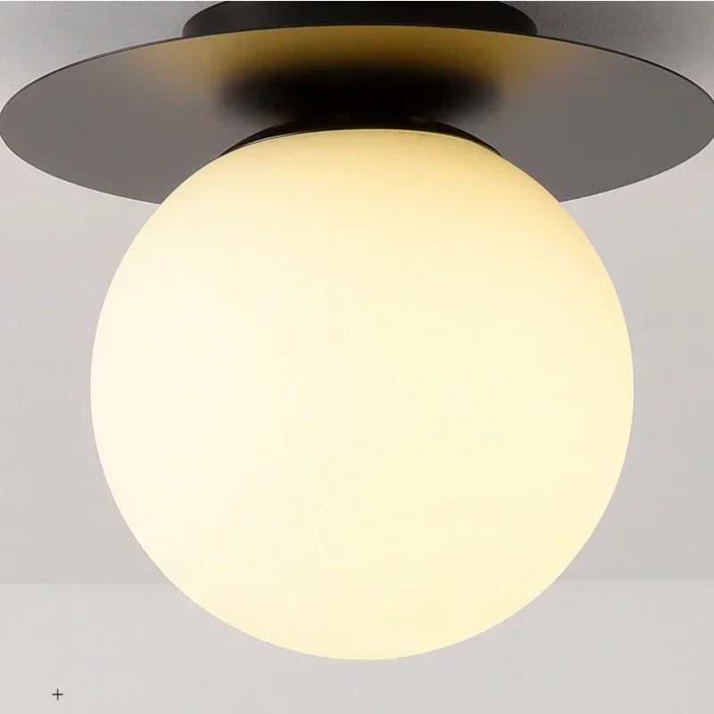 Glass Ball lndoor LED Black Gold Ceiling Lamp for Modern LED Ceiling Lights Chandelier Lighting for Home Balcony Light Fixtures