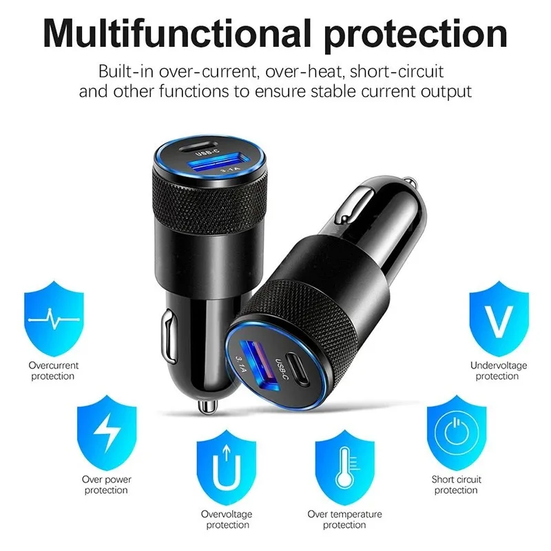 Olaf adaptor pengisi daya ponsel di mobil, adaptor pengisi daya USB Tipe C UNTUK iphone 13 12 Xiaomi Huawei Samsung USB C