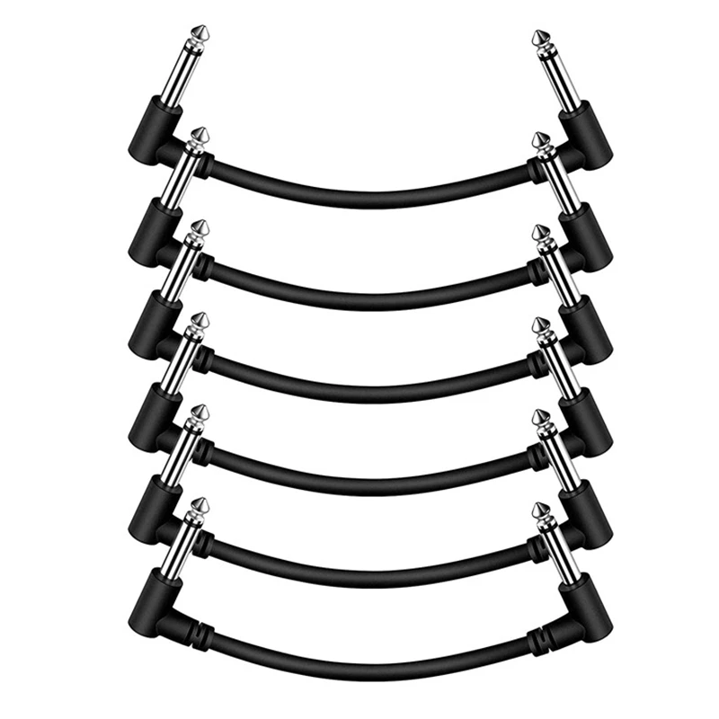 Guitar Patch Cable Guitar Effect Pedal Cables,Black 6 Pack 15Cm Durable Easy Install Easy To Use