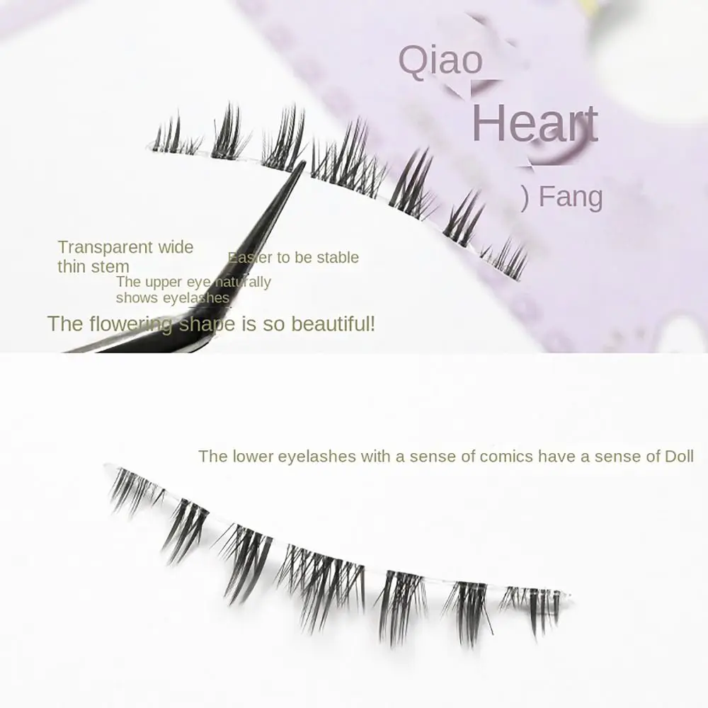 Natural Whole Pair Lower False Lashes Transparent Stems DIY One-piece Fake Lashes Serpentine style Eyelash Extension Beauty