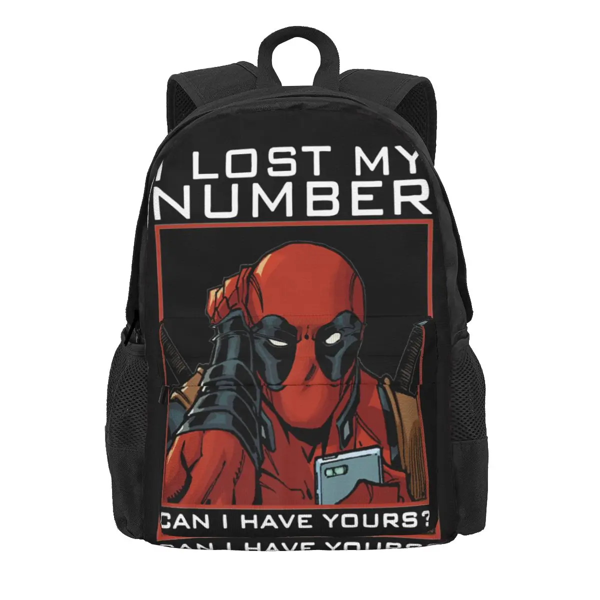 Deadpool-Mochila clásica con estampado 3D para mujer, morral escolar para estudiantes, Mochila para ordenador portátil de gran capacidad, bolso de hombro de viaje