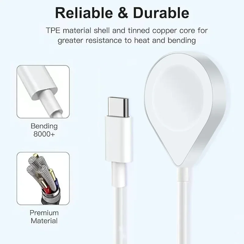 3 in 2 USB C Cable for Apple Watch Charger iPhone Charger Fast Charging Cable Compatible with iWatch Ultra/SE/9/8/7/6/5/4/3/2/1 image 3