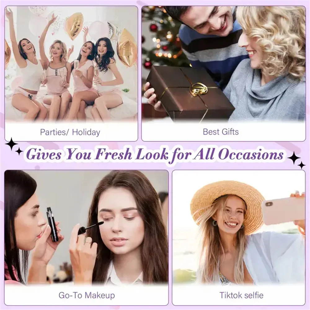 ロシア製ストライプつけまつげキット、ドラマチックなロングフォックスアイリフトデザイン、フルバーで外側のまつげを長くしてボリュームアップ、ビューティーメイクアップ用