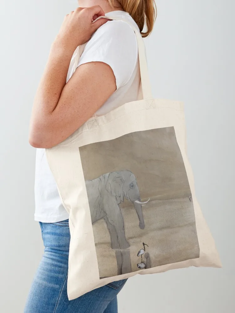 

L'éléphant et l'oiseau Tote Bag sac pour femme canvas shopping bag Gift bags Women's shopping bag