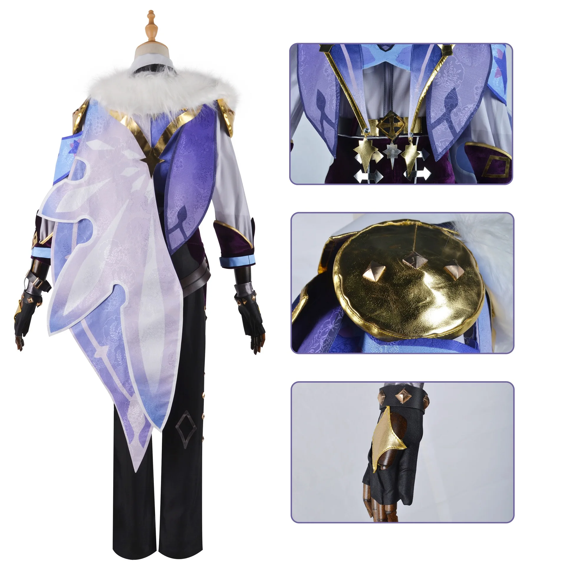 Kaeya Cosplay Genshin Impact Costume Cosplay uniforme parrucca maschera per gli occhi Kaeya Anime Show Costume da festa di Halloween completo