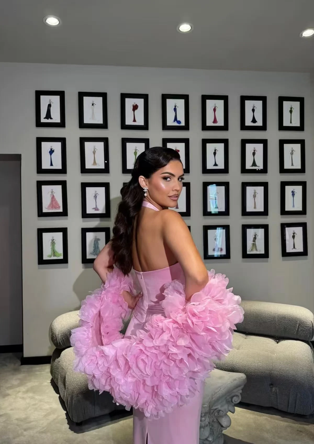 تخصيص دبي الوردي عارية الذراعين فستان حفلات الزفاف حورية البحر وصمة عار كوكتيل فستان حفلات 2025 فساتين سهرة جديدة فاخرة ورائعة #2