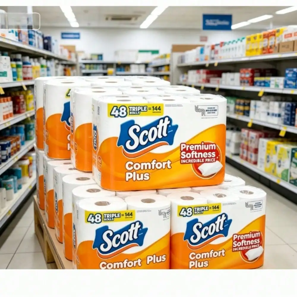 Triple Roll Soft Toilet Paper, 231 Sheets Per Roll, Septic- Scott ComfortPlus For Daily Bathroom