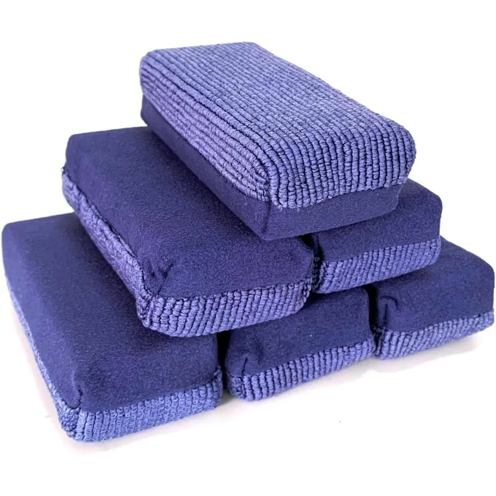 

Saver Coating Applicator Pad 6 Pack Combo, Dual Sided Pearl Cloth Microfiber Suede Ceramic Coating Applicator Sponge with Plasti