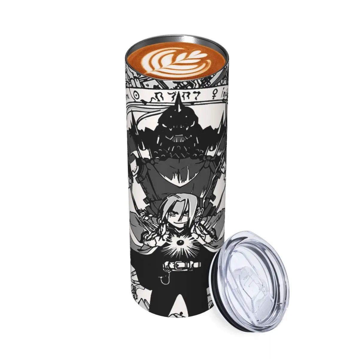 Fullmetal Alchemist Anime Manga 4 Stainless Steel Tumbler Vacuum Insulated Mugs Thermal Cold Bottle Straws With Lid 20oz