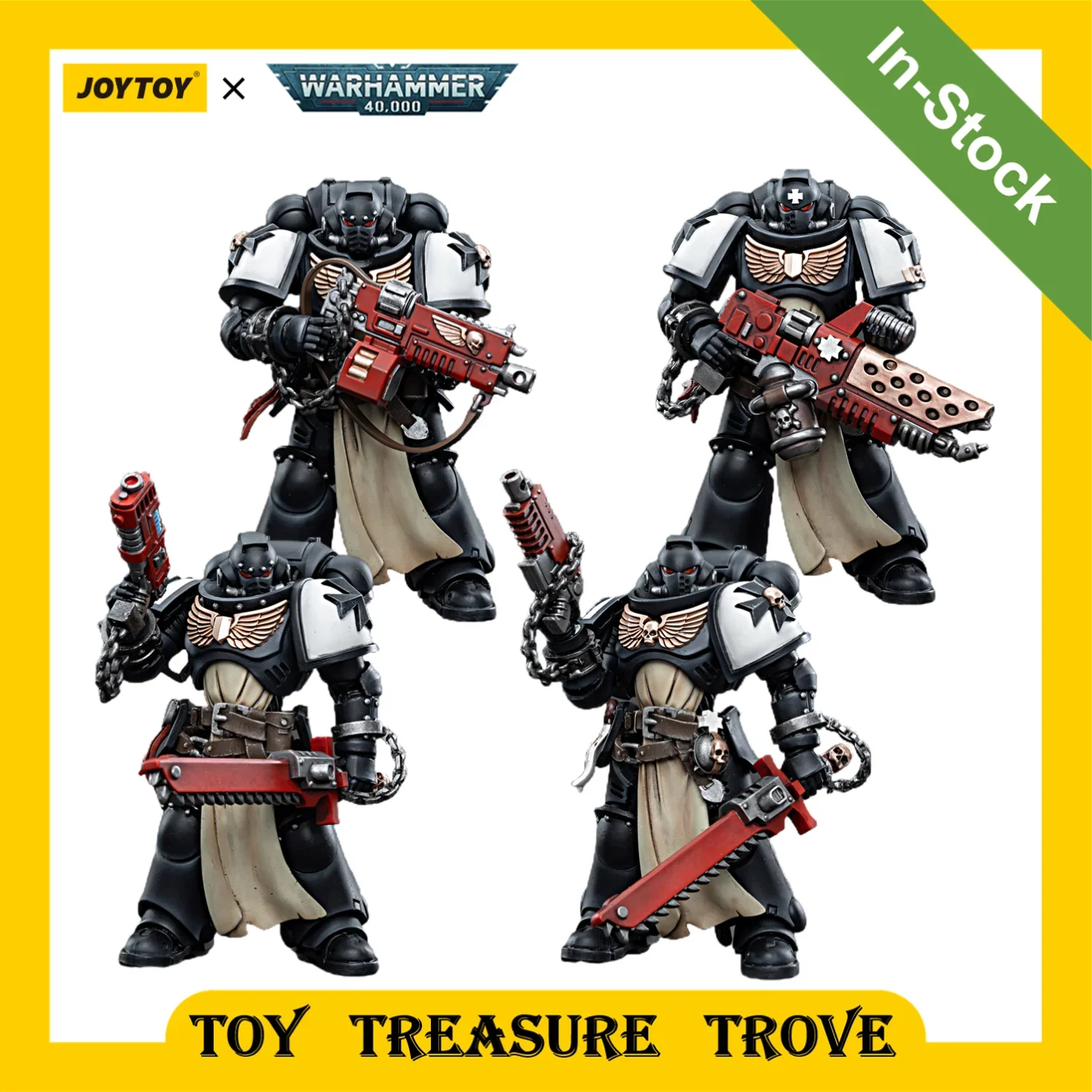 

JOYTOY Warhammer 40k Action Figure Black Templars Army Primaris Crusader Squad Anime Military Model Toy Gift Room Decoration