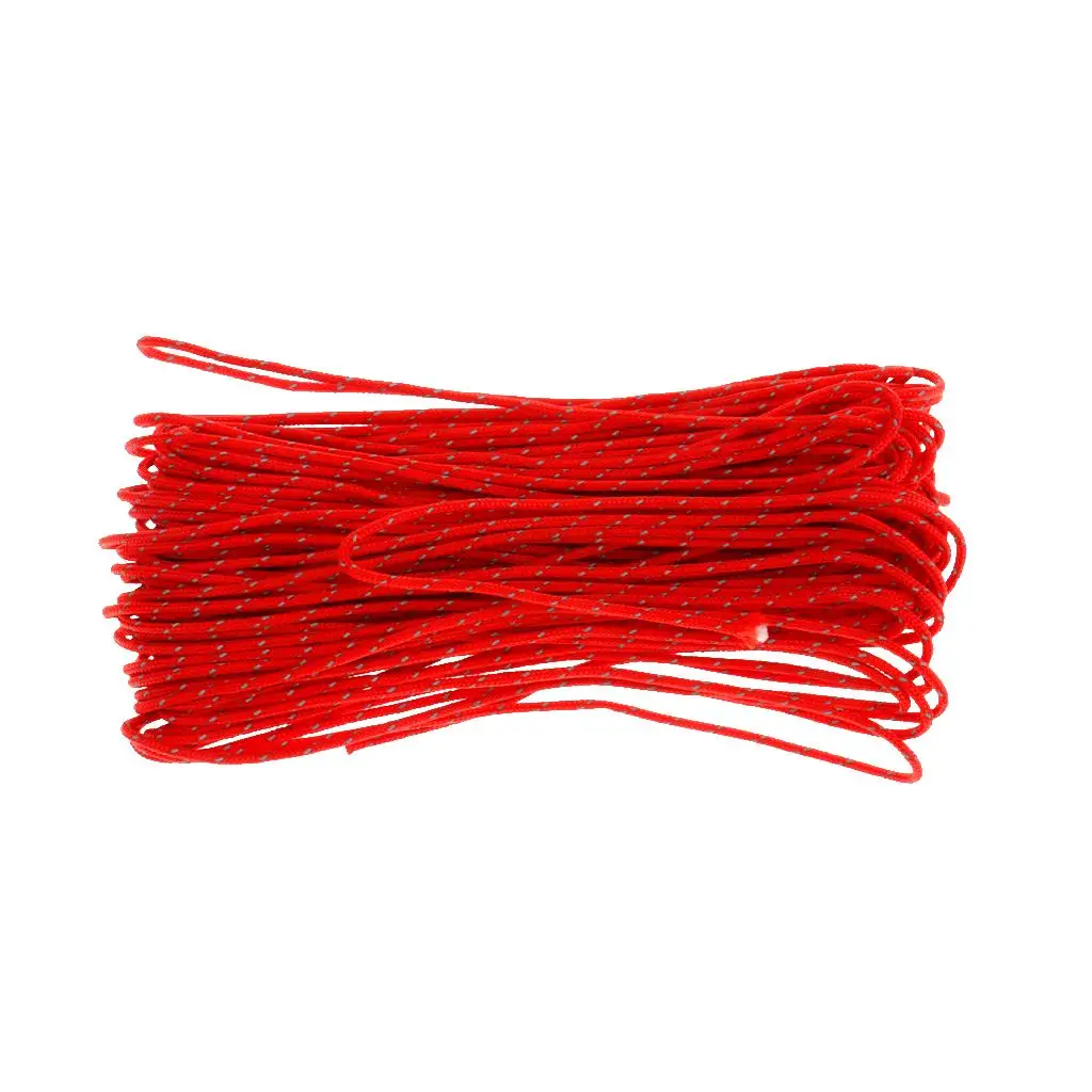 Reflective Tent Rope Nylon 1.8mm Red Guyline Camping String Tent Accessory for Outdoor Camping and Hiking