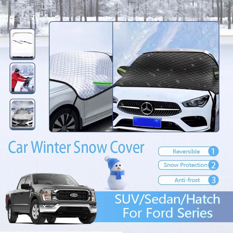 

Car Winter Snow Ice Shields For Ford Series Snow Protection Full Wrapped Windshields Snow Covers Double Sideds Auto Accessories