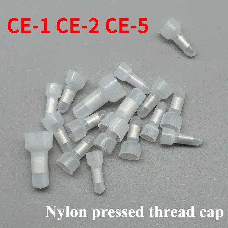 100PCS CE1 CE2 CE5 Crimp Closed Terminal Line Cap PA66 Splice Nylon Crimp Caps for Electrical Wire AWG 12-10 16-14 22-16