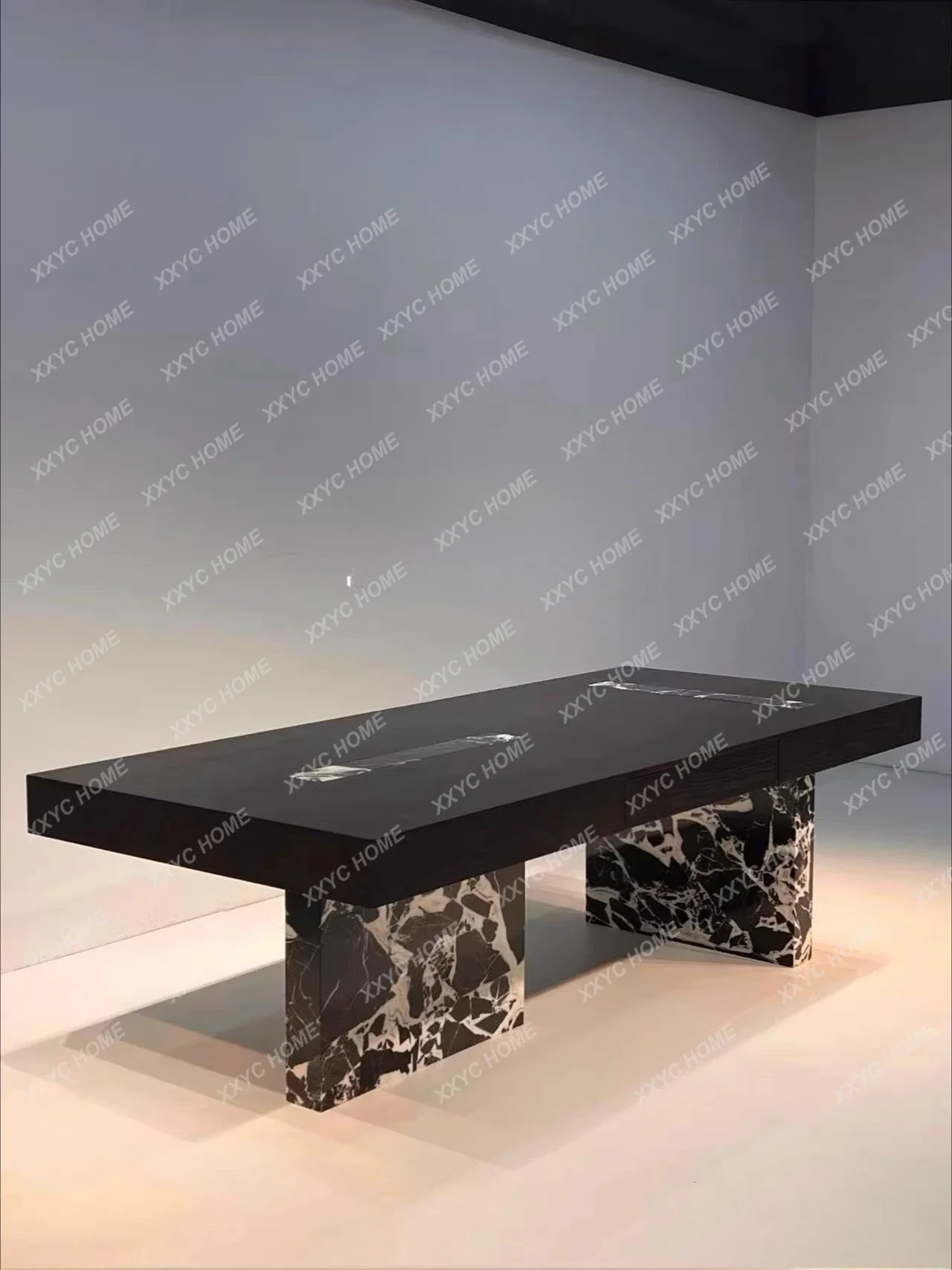 AA light luxury marble solid wood tea table villa minimalist style living room home rectangular tea table