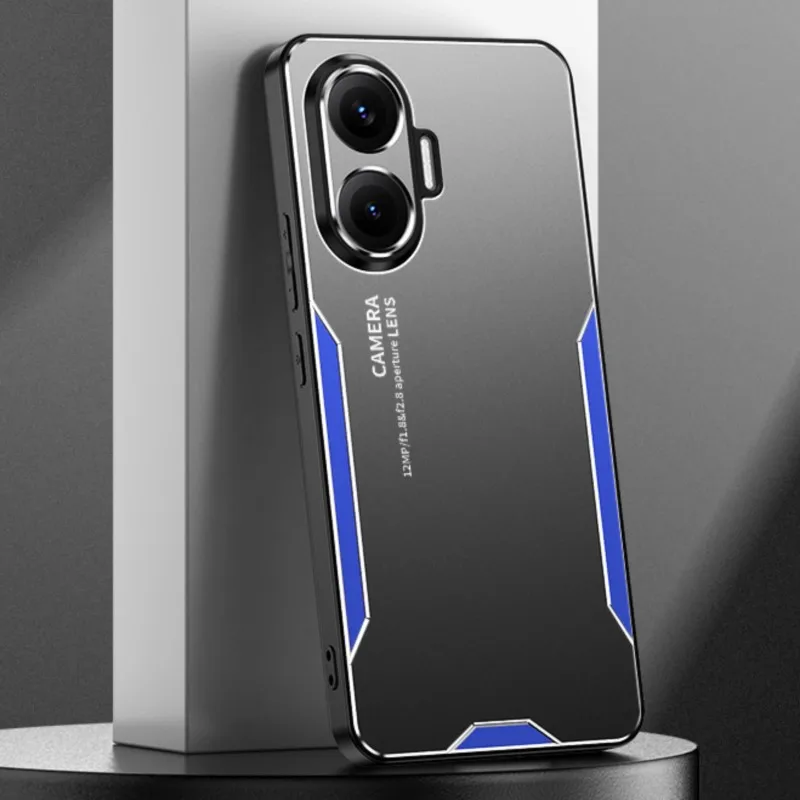 Poco F7 케이스 금속 알루미늄 보호 렌즈 서리 방지 지문 금속 + Poco F7 용 TPU 커버