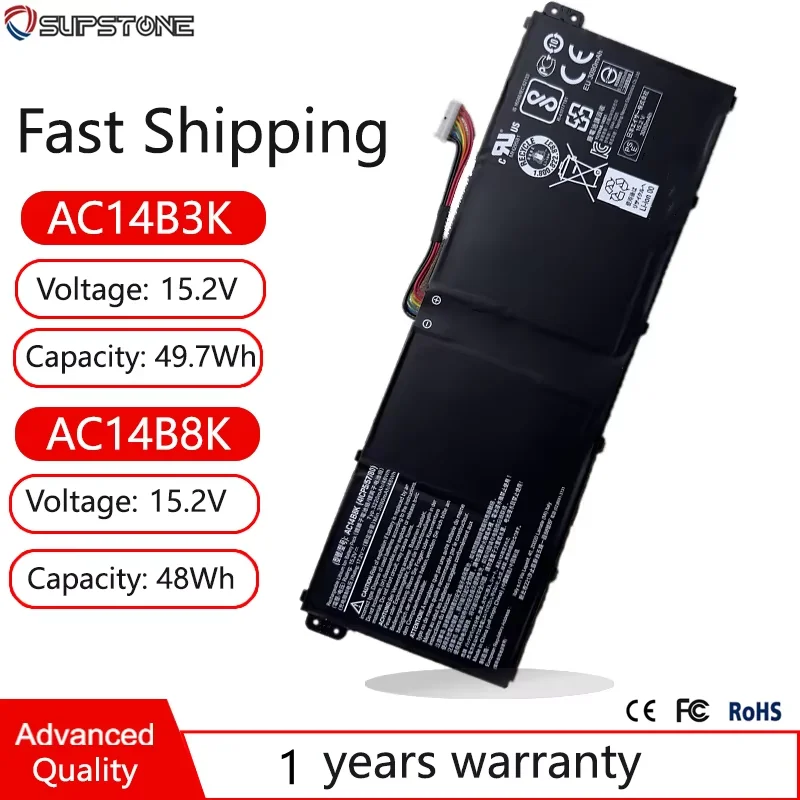 AC14B3K AC14B8K Battery For Acer Aspire ES1-512,311,571,572,731G,521,522,523,732,A315,A515,A517,A715,A717,NITRO 5 AN515-52,SF314