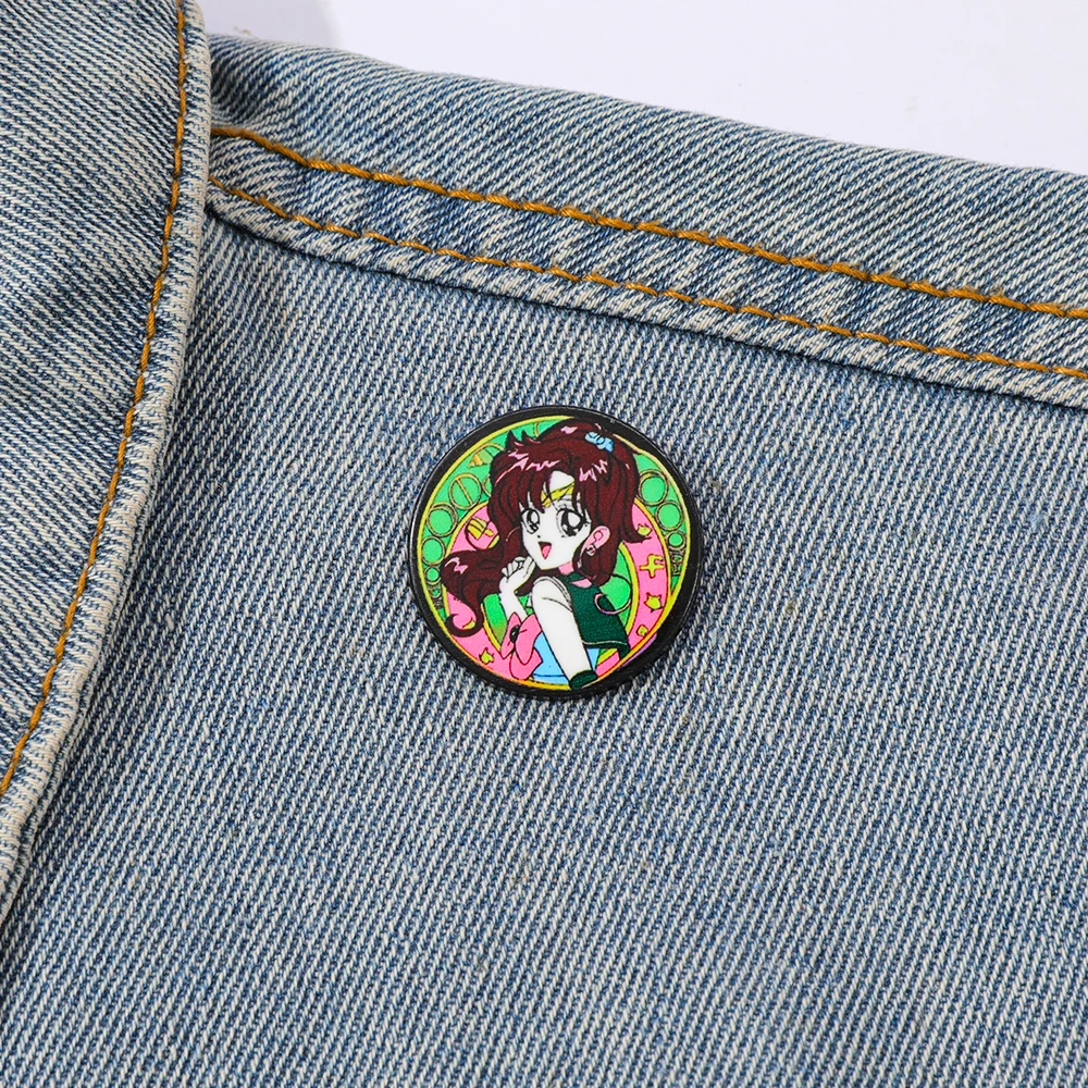 Broche de personaje de dibujos animados de Anime para niña, Pin esmaltado, insignia de Metal, joyería, mochila, accesorios de ropa, regalo festivo, 1 ud.