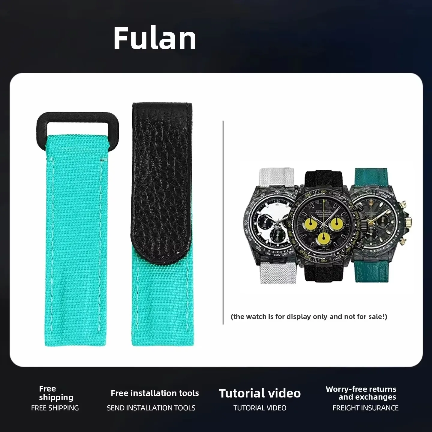 20mm Universal Nylon Canvas strap For Omega Seamaster 300 Seiko IWC Tudor Rolex Daytona Yacht Water Ghost watch band bracelet