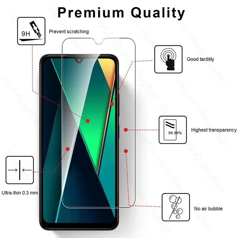 4-1Pcs For Xiaomi Poco C75 4G Glass 9H Tempered Glass on PocoC65 Poko Poxo Little C75 C 75 75C 2024 Full Screen Protector Films