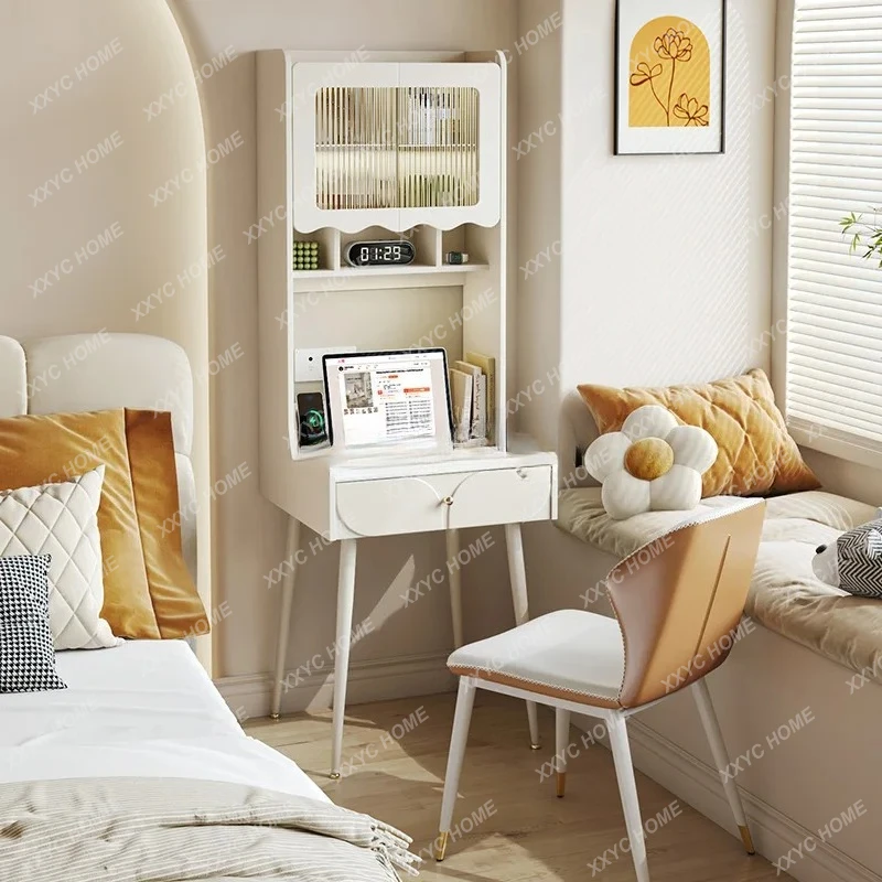 XX Slate desk bookshelf integrated cream wind study table bedroom bedside makeup table