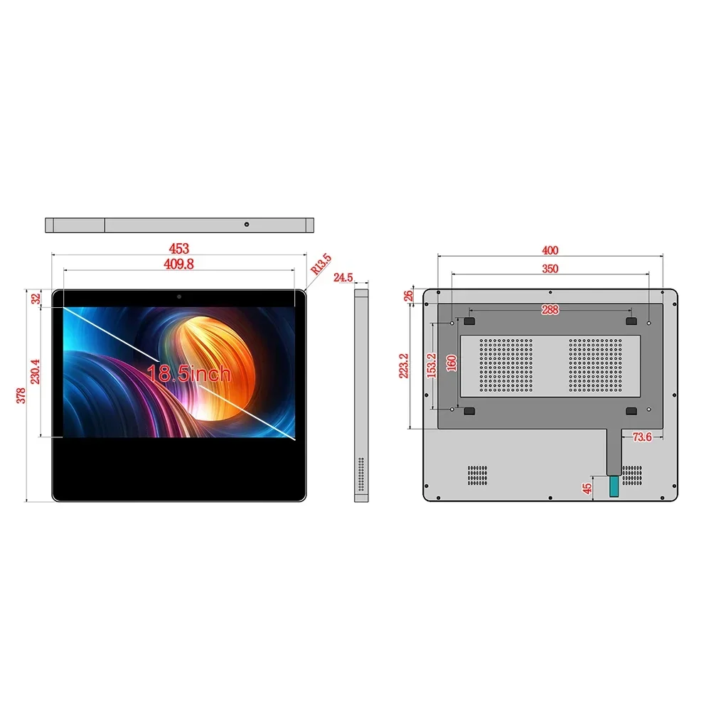 

landscape vertical wall mounted dual screen CMS control digital signage elevator advertising player