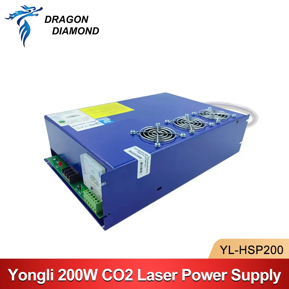 Original Yongli 200W CO2 Laser Power Supply YL-HSP200 Power Source For DLT Series DLT300 Laser Tube