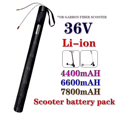 36V Electric scooter carbon fiber tubular battery 18650 built-in battery scooter lithium battery pack 4400mAh/6600mAh/7800mAh