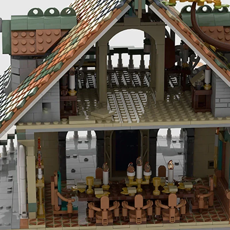 人気のリングキングモデル MOC 組み立てブロック モジュール式 最後の家 テクノロジーブロック ギフト クリスマス おもちゃ DIY セット 組み立て