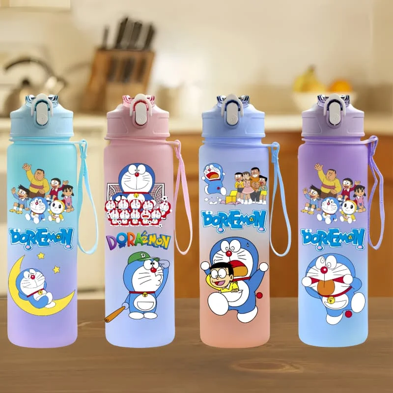 كوب ماء لشخصية Doraemon Anime بسعة كبيرة في الهواء الطلق، زجاجة شرب بحبل محمولة للأولاد والبنات، غلاية شرب هدية #1