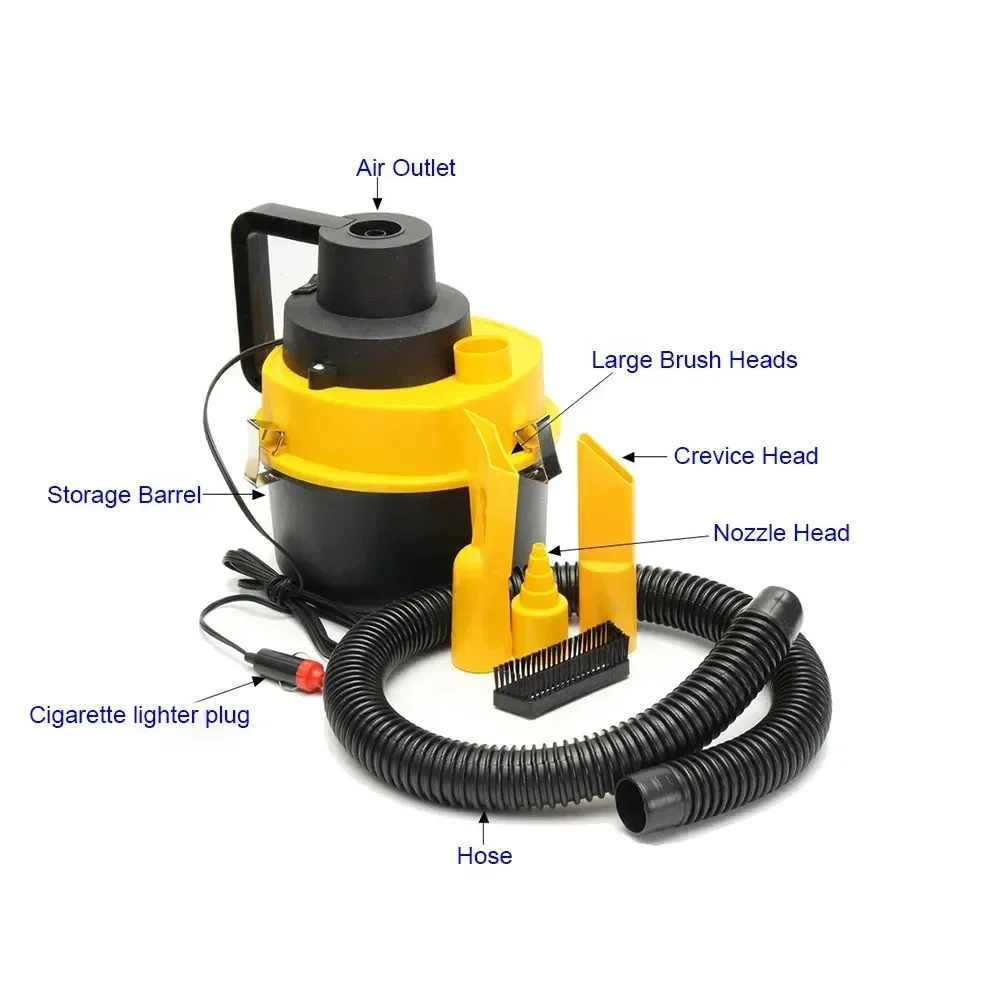 1 PC Car Vacuum Cleaner Powerful Drum Car Vacuum Cleaner Wet & Dry Car Vacuum Cleaner Portable Handheld Vacuum Cleaner Home Use