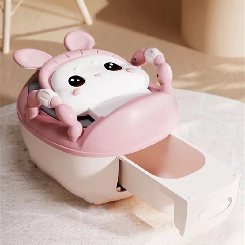 Children's Rabbit Potty Training Seat with Ergonomic Design Baby Toilet Pot Potty Training Toilet for Kids- Free Cleaning Brush