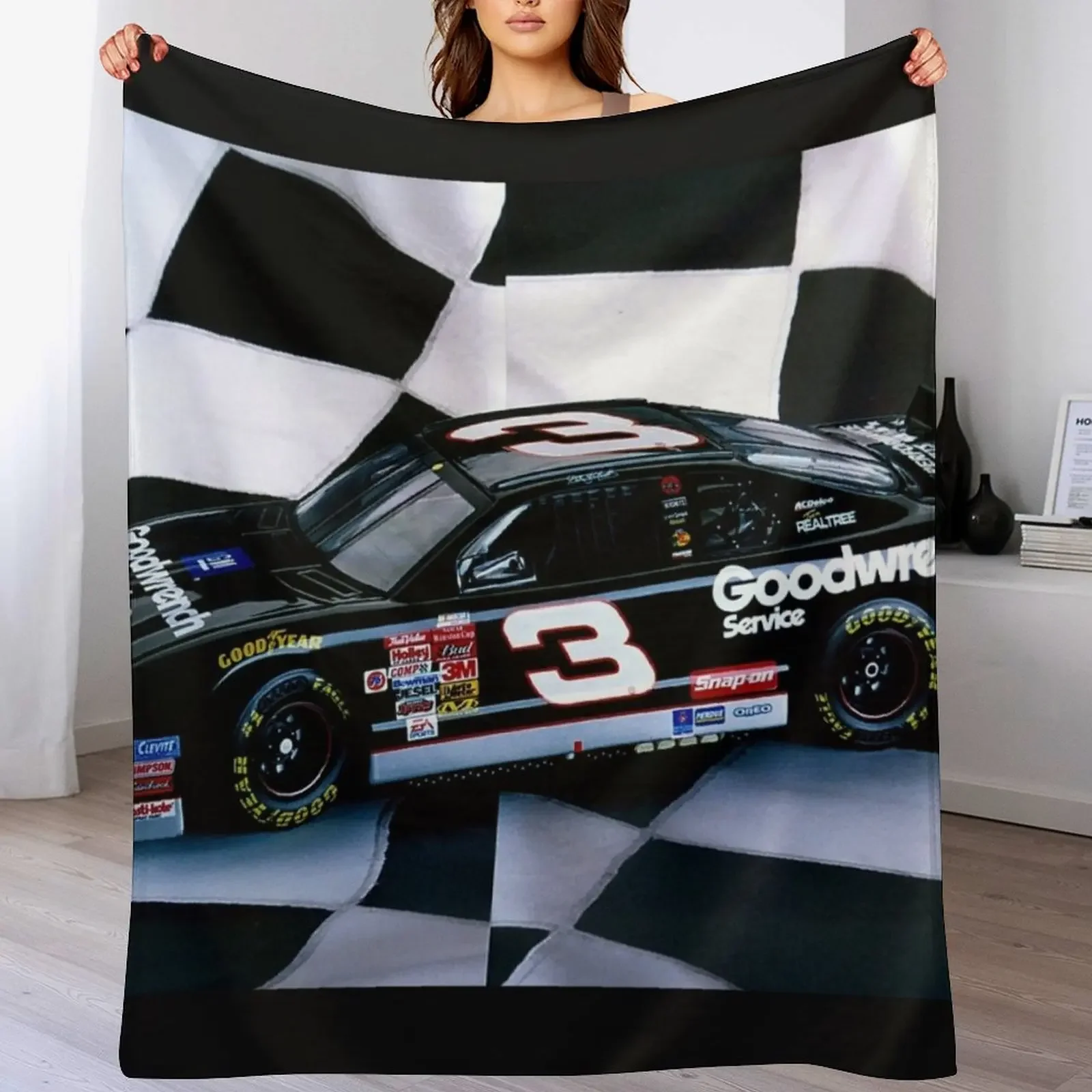 Tribute to my favorite driver..R. I. P. Dale...#3 forever Throw Blanket Air Conditioner Soft Blanket for Office Home