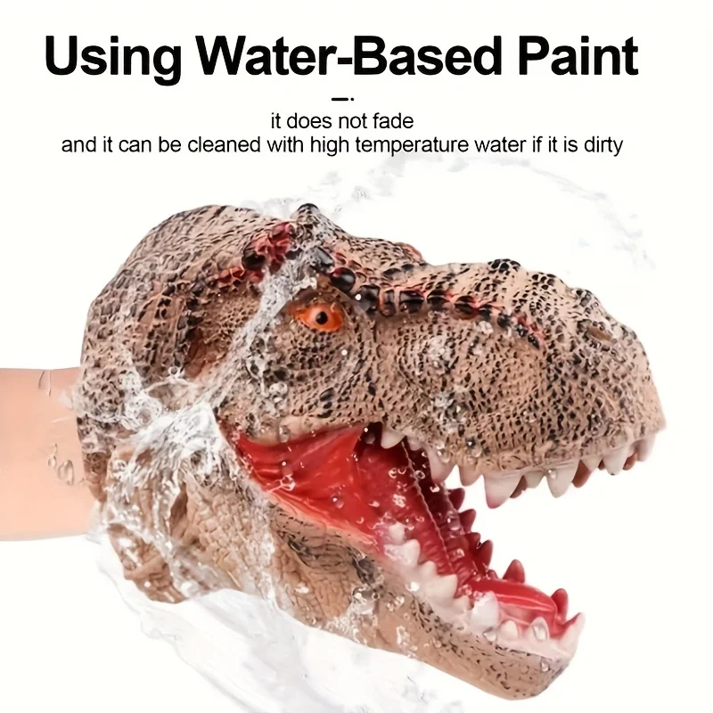 Fantoche de dinossauro realista cabeça de dinossauro fantoches de mão brinquedo fantoche de mão de borracha flexível brinquedos de dinossauro macio para crianças