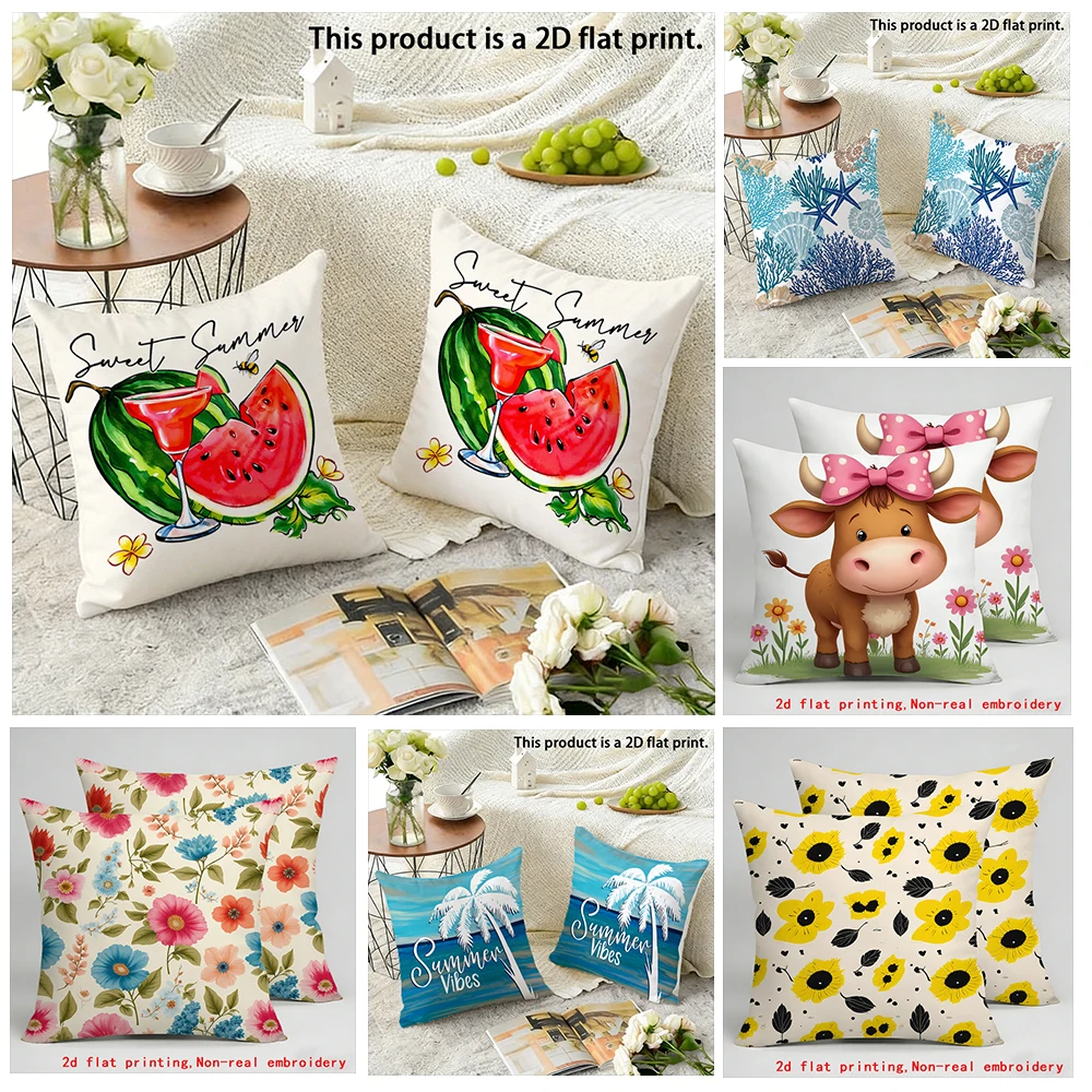 

Sweet Summer Watermelon Pillow CoversCushion covers, zippered, decorative pillowcases, 45x45 cover sleeves