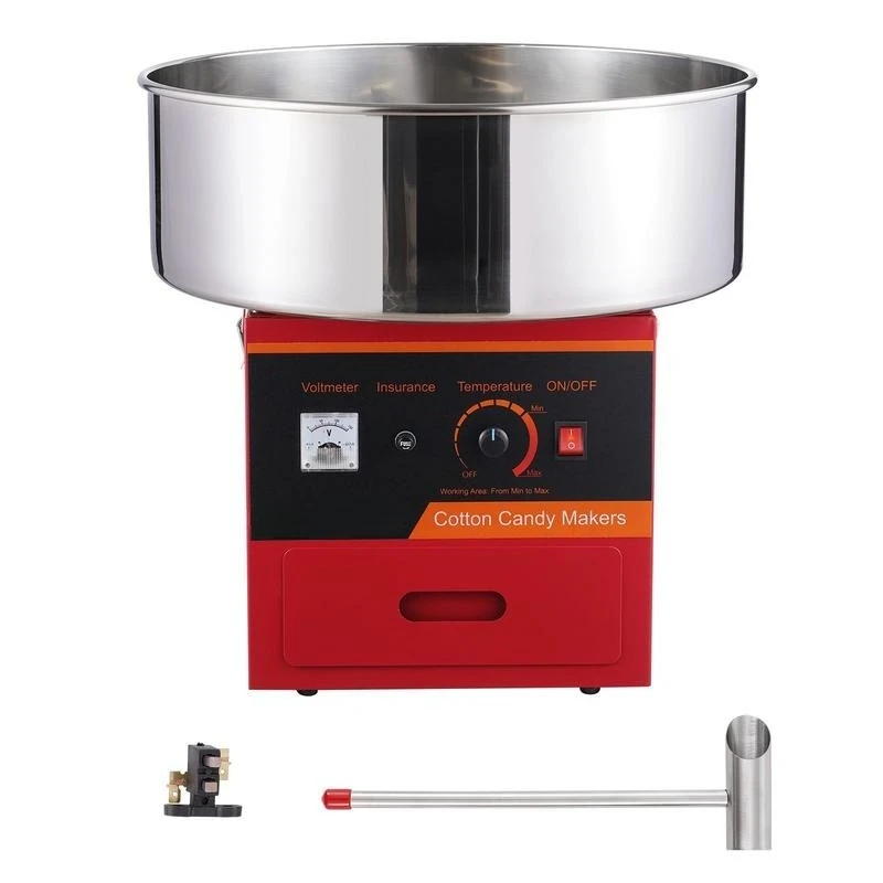 

Electric Cotton Candy Machine, 1000W Candy Floss Maker, Commercial Cotton Candy Machine with Stainless Steel Bowl, Sugar Scoop, and Drawer, Perfect for Home Kids Birthday, Family Party, Red