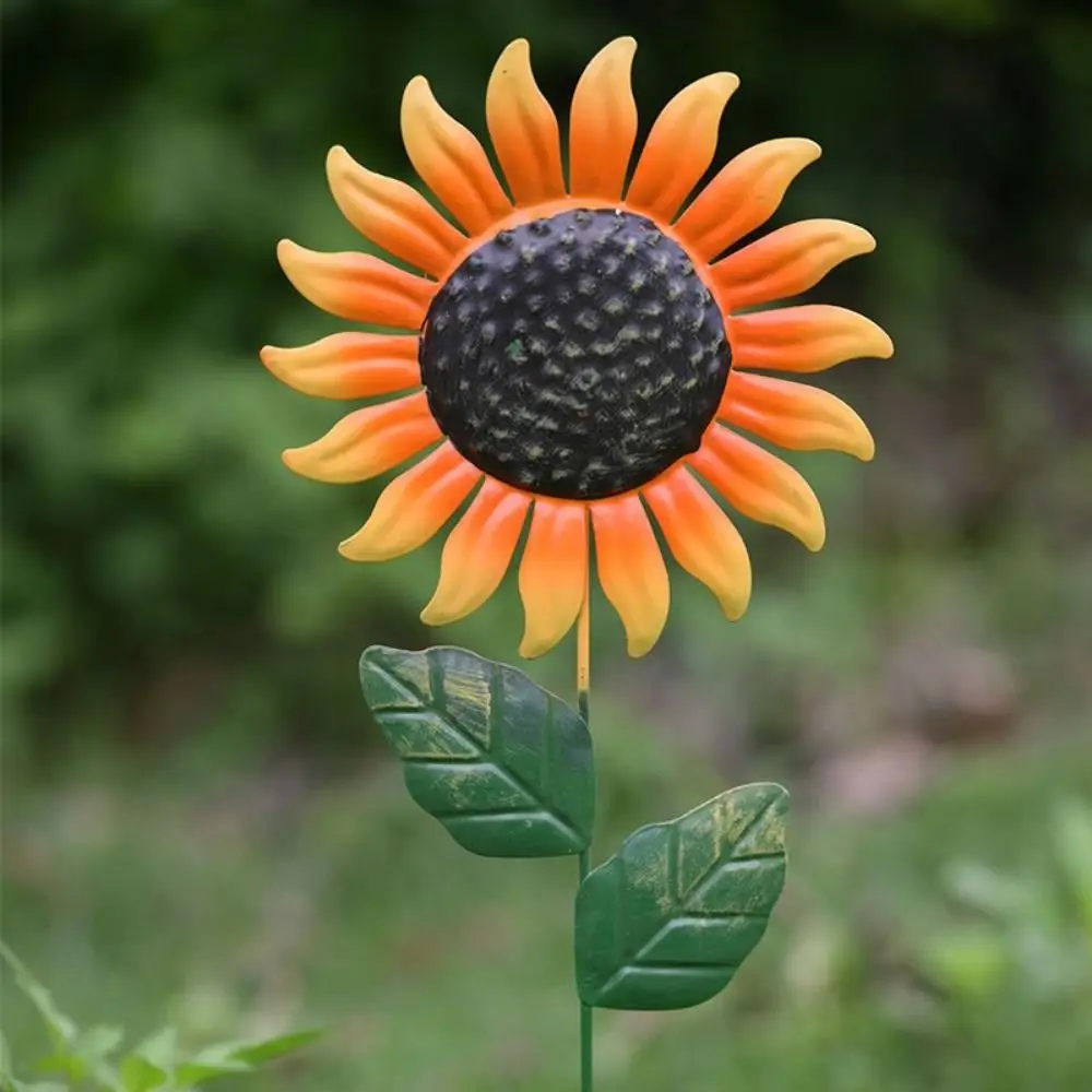 3 قطعة فن الحديد الواقعي زهرة حديقة حصة الحلي الكرتون فريد بطاقة النباتات العصارية اليدوية زهرة معدنية زخرفة الحديقة #5