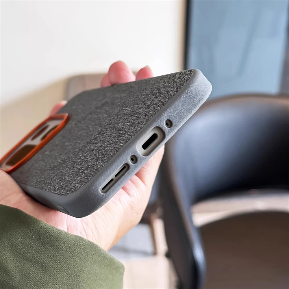 Luxuriöse Magnetische PU-Leder-Stofftextur-Schutzhülle für OnePlus 15 15R 13 13R 1+Turbo 6 6V Kabelloses Laden Stoßfeste Abdeckung – Detail 5