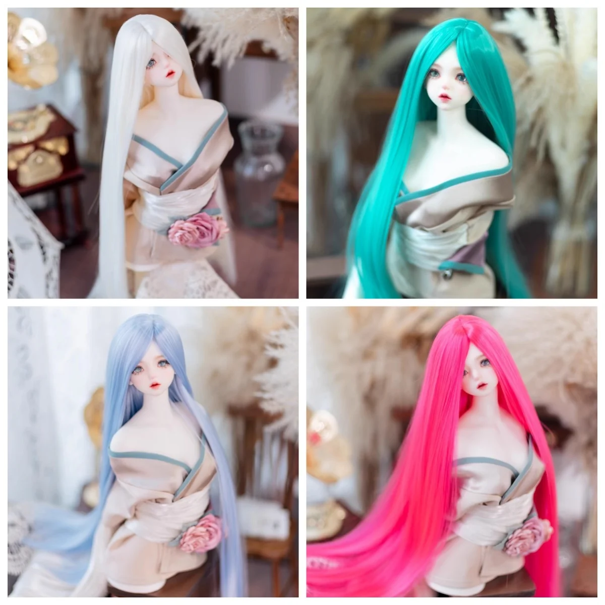 

{ZOESOUL} BJD Doll Hair Synthetic Fibre Long Straight Doll Wig For Smart doll SD Dollfie