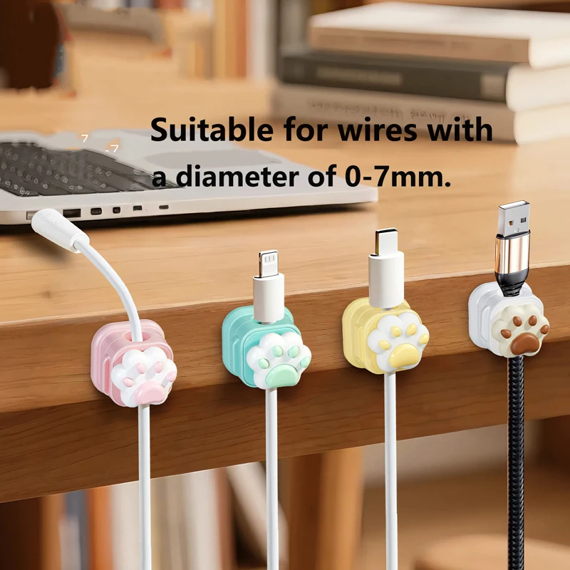Desktop data cable organizer, cable fixer, storage and arrangement device for mobile phone charging cables and network cables
