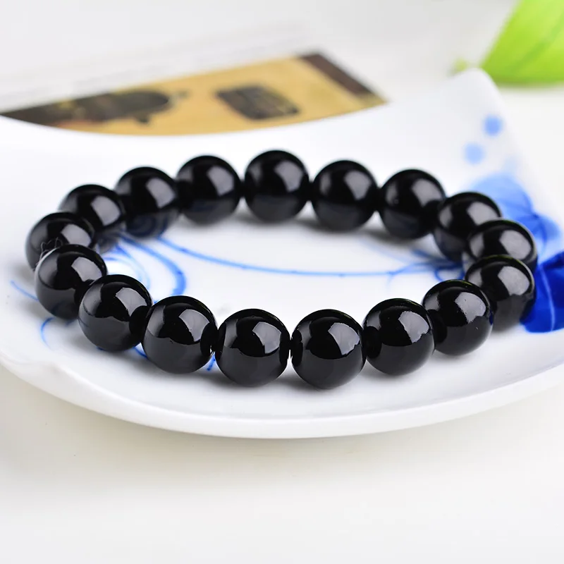 Black Obisidian Classic Natural Onyx Stone Beads Bracelet Homme 6/8/10mm Retro Handmade Paracord Bracelet Man Women Gift Jewelry