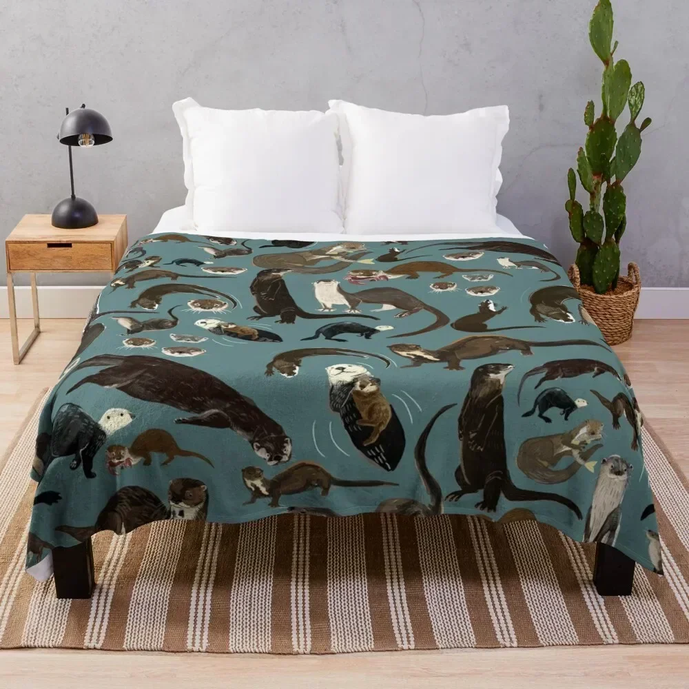 

Sea Otters Throw Blanket Soft Bedroom Blanket for Night Sleeping